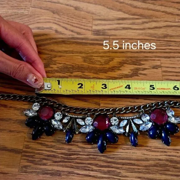 J CREW Raspberry And Purple Crystal Vintage Statement Necklace STATEMENT MAKING! - Picture 9 of 12